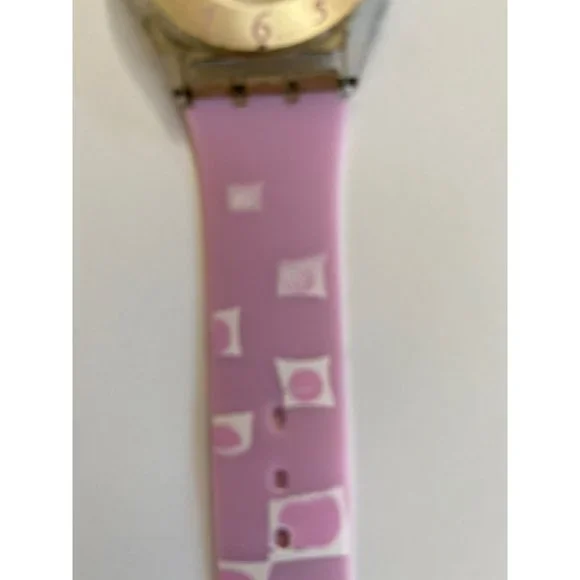 Swatch Watch Marble Time Pink Slim Skin Classic SKF315 Vintage 2002 Works well! - Picture 10 of 14